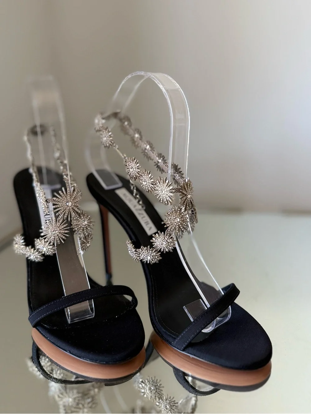New Aquazzura Comet 105mm crystal-embellished sandals $1,795 37